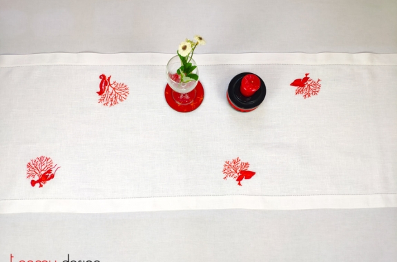 Table runner - nautilus embroidery